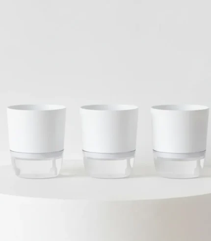 Self Watering Pots Set of 3 ( White Color )